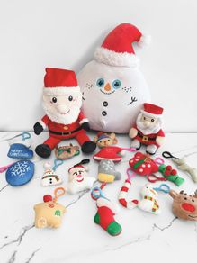 Pre Owned Bundle of 3 Festive Christmas Plush Toys & Keyring Bundle
