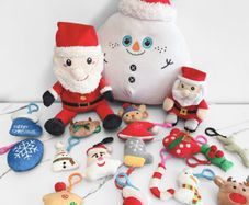 Pre Owned Bundle of 3 Festive Christmas Plush Toys & Keyring Bundle
