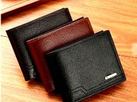 main image for ad Mens Genuine Leather Wallet Real Cowhide Bifold RFID Blocking Slim Card Holder