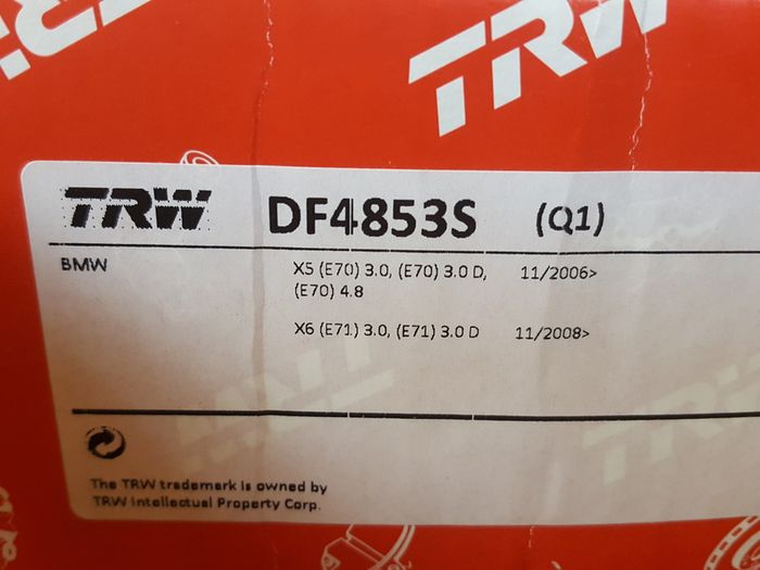 Bmw X5 E70 F15 F85 X6 F71 E72 Front Brake Discs TRW 348mm