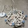 Pink and blue bead light chandelier Image 3