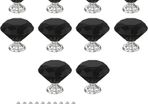 10Pcs 30mm Crystal Door Knobs, Glass Drawer Knobs Crystal Door Handles Diamond Pulls Zinc Alloy with 40 Screws of 2 Sizes 25mm, 19mm for Home Kitchen Office Chest Bin Drawer Decorating (FREE POSTAGE)