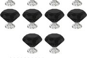 10Pcs 30mm Crystal Door Knobs, Glass Drawer Knobs Crystal Door Handles Diamond Pulls Zinc Alloy with 40 Screws of 2 Sizes 25mm, 19mm for Home Kitchen Office Chest Bin Drawer Decorating (FREE POSTAGE)