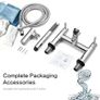 Bath Mixer Taps with Shower Attachment Bathroom Tub Filler Tap Dual Lever Mixers Mono Monobloc Two Holes Chrome Brass 2 in 1 Image 7