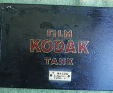 Vintage Wooden board with an Inscription Film Kodak Tank