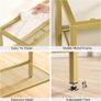 3-Tier Gold Console Table, Tempered Glass Sofa Table, Narrow Side Table, Modern Hallway Table, for Living Room, Foyer, Hallway, Bedroom, Metal Frame, Sturdy, Gold Image 8