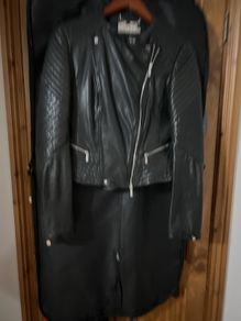 Karen Millen black biker leather jacket