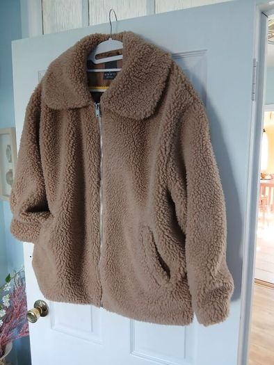 Pale Brown Furry Jacket (Fits up to size 16)