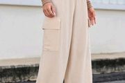 Cotton Apricot Joggers  Size S, Flip Pocket, Side Stripe