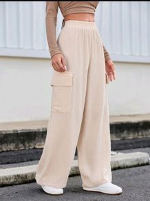 Cotton Apricot Joggers  Size S, Flip Pocket, Side Stripe