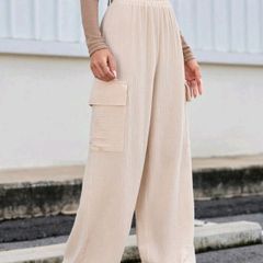 Cotton Apricot Joggers  Size S, Flip Pocket, Side Stripe
