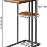 C-Shaped End Table Set of 2, Side Table for Sofa and Bed, Coffee Table for Small Spaces, Living Room, Bedroom, Industrial Small Table with Storage Shelf and Metal Frame Image 2