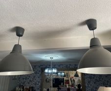 TWO Pendant Lights Ikea  -grey Large 50cm With Bulbs