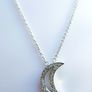Tiffany & Co. Crescent Moon Necklace 17" 18k White Gold 750 Spain - 2,8g Image 2