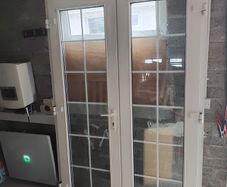 white upvc French door