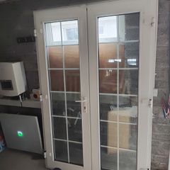 white upvc French door