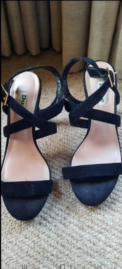 Dune Black Strappy Heels