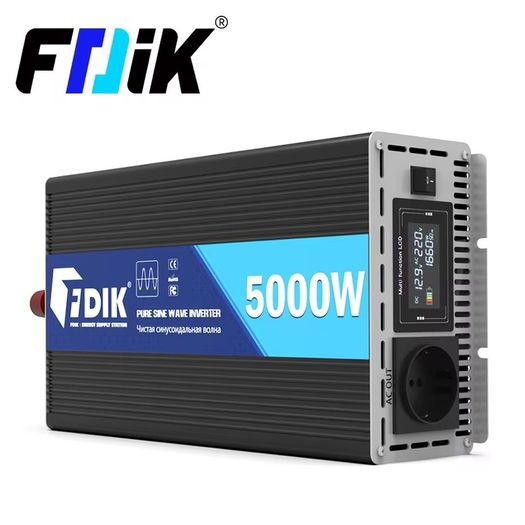FDIK Inverter 12V 220V Pure Sine Wave Inverter Max 5000W