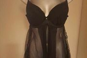BNWT Ann Summers Ebony padded underwired  babydoll Black size UK18 EU46 cup C/D Postage included