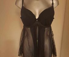 BNWT Ann Summers Ebony padded underwired  babydoll Black size UK18 EU46 cup C/D Postage included