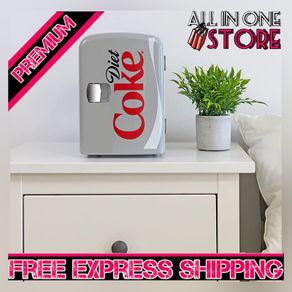 Diet Coke 4L Portable Cooler/Warmer, Compact Personal Travel Fridge for Snacks Lunch Drinks Cosmetics, Includes 12V and AC Cords (FREE SHIPPING)