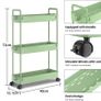 Brand New 3-Tier Storage Trolley Cart Slide-Out Slim Rolling Utility Cart Mobile Storage Image 2