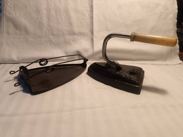 19th Century "Sad" Cast Iron and Cradle