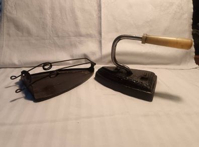 19th Century "Sad" Cast Iron and Cradle