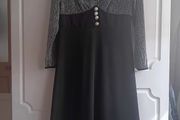 Stunning Midi Dress with Silver Top.