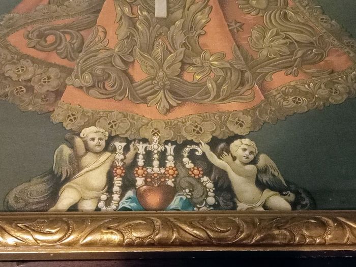 Vintage Framed Religious Art Print 'Infant Jesus Of Prague '