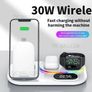 Wireless Charging Station with RGB Light and Digital Clock Image 6