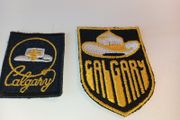 2 x Vintage Calgary stampede Patch Badges White Cowboy Hat Canada includes Boy Scouts