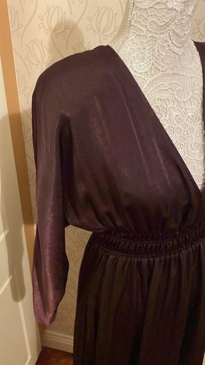 dress New Zara Wine silky/satin finish .