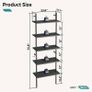NEW SALE | Ladder Shelf 5-Tier Bookcase Rack 180CM Storage Unit with Metal Frame Floating Wall Shelf for Living Room, Office, Bedroom Image 3