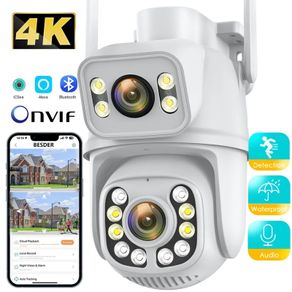 4MP 4K PTZ Wifi Camera Dual Lens with Dual Screen Ai Human Detect Auto Tracking Wireless Outdoor Surveillance Camera iCSee App