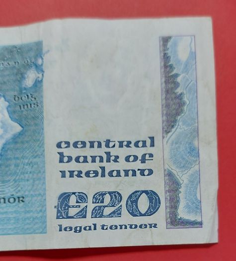Irish 1987  "YEATS" Twenty pound note in .Fine condition