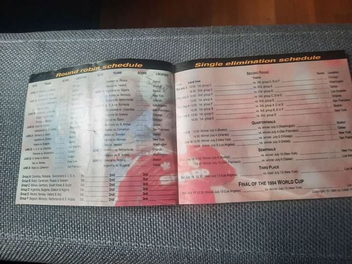 Up For The Cup USA 1994 World Cup 5" Schedule Booklet