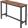 _Bar Table, Fine High Table, Kitchen Table, 120 x 40 x 100 cm, Dining Table, with Sturdy Metal Frame, Easy Assembly, Rustic Brown and Black Image 4
