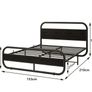 King Size Bed Frame Metal Platform Bed Frame with Wood Headboard Image 8