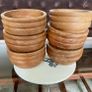 Rare Set 6 Rustic Irish Wood Turned Beehive Style Bowls Retos Shannon 1970s Image 8