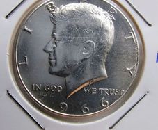 Usa 1966 Silver Half Dollar Coin High Grade Free Standard Postage Included