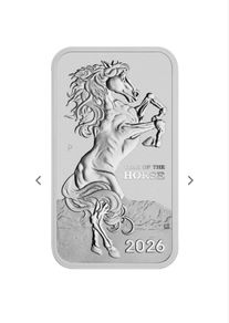 2026 Year of the Horse 1oz Silver bar