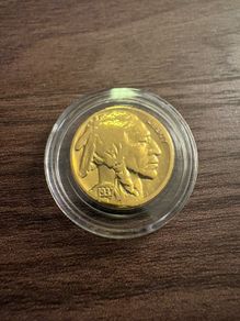 1937 Gold plated Buffalo Nickel
