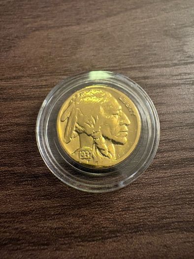 1937 Gold plated Buffalo Nickel