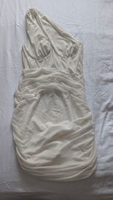 White corset ruched dress