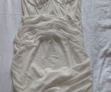 White corset ruched dress