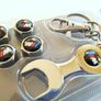 BMW ( Gift ) Metal Silver Valve Wheel Cap M power sport 4 pieces Caps + Spanner Image 2