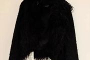 Chip Chip Faux Fur Cropped Jacket Black New with Tags M / 38 / 10