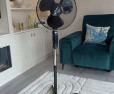 16" Inch, Black Pedestal Fan from Schallen