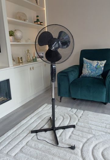16" Inch, Black Pedestal Fan from Schallen